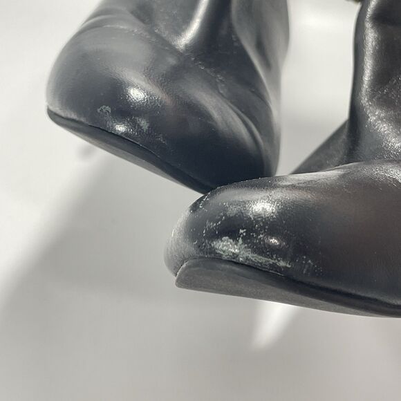 Cole Haan Elinor Side Zip Short Boot Black Leather Sz 9 Heel - Picture 10 of 10